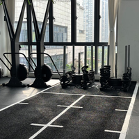 Maßgefertigter Farbiger Kunstrasen-Fitnessmatte 2M x 16,1M Hyrox Turf Sled Push Laufbahn Indoor Gym Rasen Umweltfreundlich Langlebig