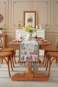 Mantel <span class=keywords><strong>de</strong></span> Jacquard Estampado para Ramadán Kareem EID Mubarak 2026, Diseño <span class=keywords><strong>de</strong></span> Luna, Estrella <span class=keywords><strong>y</strong></span> Castillo, 35*180cm, <span class=keywords><strong>Camino</strong></span> <span class=keywords><strong>de</strong></span> <span class=keywords><strong>Mesa</strong></span> Personalizable con Diseño Festivo - Product Image 5