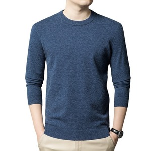 Maglione da uomo Casual aderente lavorato a <span class=keywords><strong>maglia</strong></span> spessa in lana 100% 450g girocollo invernale caldo Pullover Basic - Product Image 5
