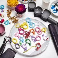 Anneau ouvert en alliage de couleur bonbon avec peinture à l'huile, fermoir à ressort, pendentif créatif pour la fabrication de colliers, accessoires de bijoux chinois
