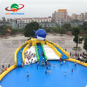 Giant Dolphin Inflatable Bể Bơi Trượt/Công Viên Nước Nổi Trượt - Product Image 2