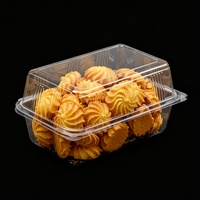 Boîtes d'emballage rectangulaires en plastique PET transparent pour gâteaux, desserts, pâtisseries, contenants jetables en plastique pour gâteaux et biscuits