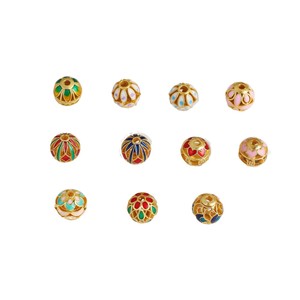 ลูกปัดเคลือบลายฉลุแบบหยดน้ำมันทรงกลมจาก Lisheng Jewelry สำหรับทำเครื่องประดับ DIY เช่น สร้อยข้อมือและสร้อยคอ - Product Image 5