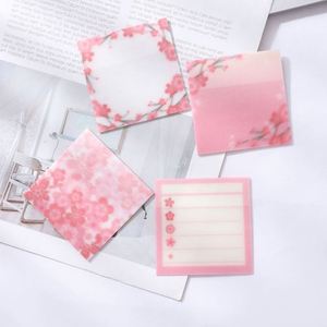 HengXin Transparent <b>Sticky</b> <b>Note</b> Sakura Memo Pad School Supplies Notepad for Annotation Shining Stationery - Product Image 2