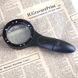 BIJIA 62mm Dia. Lentille de poche <span class=keywords><strong>loupe</strong></span> ESD 5X lumière LED noir classique <span class=keywords><strong>atelier</strong></span> utilisation matière plastique sûre à chaud - Product Image 2