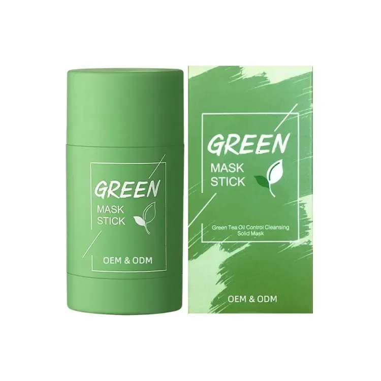 Green Mask Sticks Oil Control Acne Clearing Mud Mask Hidratante Blackhead Poros finos Cuidados com a pele máscara de argila roxa