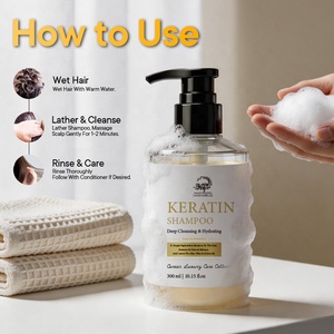 Shampoo à la kératine en gros 300ml – Nettoyage en profondeur, hydratant, réparateur pour <span class=keywords><strong>cheveux</strong></span> abîmés et crépus, contrôle du sébum, pour <span class=keywords><strong>cheveux</strong></span> secs et sensibles - Product Image 2