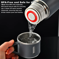 Gobelet isotherme en acier inoxydable 304 écologique, vente en gros, ensemble de 3 couvercles, tasse classique isolée pour le bureau, l'extérieur et les cadeaux d'affaires