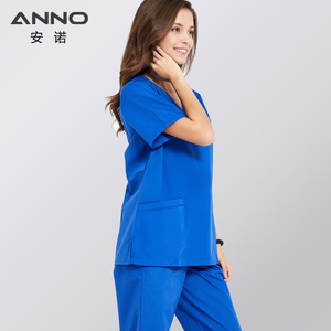 ANNO Customizable Short Sleeve Nursing Uniform Top Hospital Clinic Scrubs Soft <strong>Surgical</strong> Shirt <strong>Custom</strong> <strong>Logo</strong> for Doctors Nurses - Product Image 4