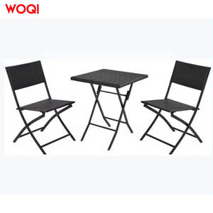 Ensemble de chaises pliantes de jardin Woqi Outdoor Garden, design moderne noir Wisteria, 30x30x30 cm, pour terrasse et bistro - Product Image 3