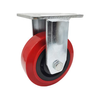 Heavy Duty 4 \ "5 \" 6 \ "8 \" Red <span class=keywords><strong>PU</strong></span> Universal Giratória Rodízios Rodas de Freio para Prateleira Pesada Rodízios De Poliuretano Roda Universal - Product Image 2