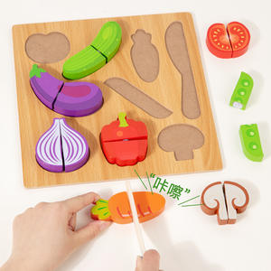 Chechele simulé cuisine fruits légumes planche de bois Puzzle éducatif semblant jouer jouets - Product Image 2