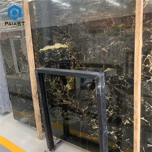 Bella atene Nero Portoro marmo Nero piastrelle del pavimento della toilette prezzo in uae design romanzo porcellana all'ingrosso rivestimento facciata ston - Product Image 5