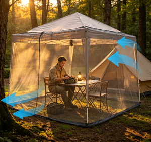 Grande tente <span class=keywords><strong>parapluie</strong></span> pliable de voyage et de camping, avec moustiquaire anti-moustiques suspendue pour <span class=keywords><strong>lit</strong></span> d'été, pêche, randonnée et usage domestique en extérieur - Product Image 2