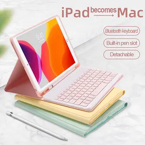 Teclado portátil sem fio para apple, sem fio, bluetooth, teclado, caso para ipad pro air 4 11, 10.9 polegadas, touch pad mágico