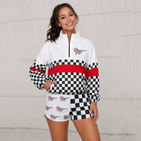 Veste coupe-vent vintage style sport à demi-zip, design personnalisé, couleur brodée, logo d'équipe imprimé, pull à manches longues