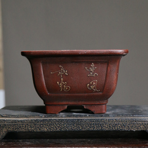 Pot à fleurs carré Zisha, forme de jardinière rectangulaire, style antique, inspiré du Zen, pour bonsaï de bureau - Product Image 4