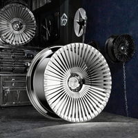 Jantes de voiture de course multi-rayons 7.5J 16 pouces 10mm en alliage chromé, roues de remplacement 5x100 PCD