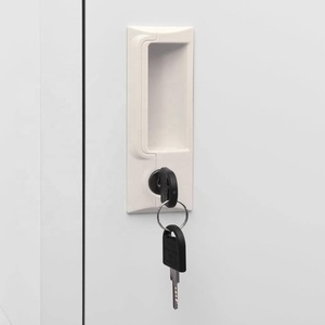 Armario Metálico con 2 Compartimentos con Cerradura, 38x45x180 cm, Almacenamiento Seguro para Gimnasio, Oficina, Vestuarios, Barra para Colgar, Porta Etiquetas - Product Image 2