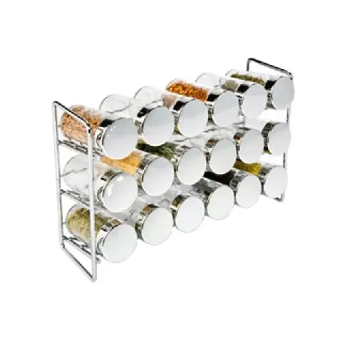 3-Tiers Chrome 18-Bottle Spice Rack/Mental wire 3 levels flavoring rack/display stand for spice bottles