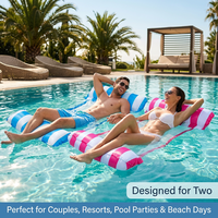 Transat gonflable pour 2 personnes, flotteur de piscine en PVC, hamac flottant avec appui-tête intégré, design ergonomique pour la plage, le lac, l'été