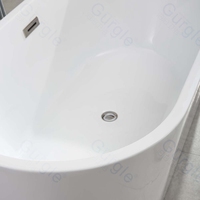 Baignoire d'angle en acrylique CE cUPC 1700 MM baignoire autoportante en acrylique, baignoire d'angle gauche droite mur arrière baignoires autoportantes