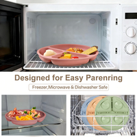 Les ustensiles d'alimentation pour bébés Les assiettes divisées pour les enfants, BPA Free Portion Control Plate Silicone Toddle