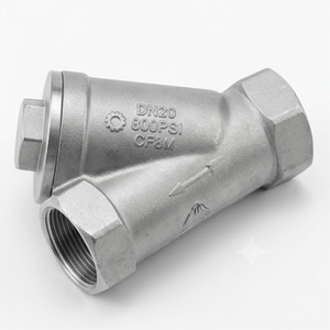 Colador en Y de Acero Inoxidable CF8 CF8M 150 #   Válvula de Filtro para Tubería con Rosca Hembra, Certificada API 598 - Product Image 2
