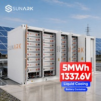 Conteneur de stockage de batteries solaires BESS Sunark 5MWh à refroidissement liquide avec batterie lithium haute tension pour micro-réseau et alimentation des îles