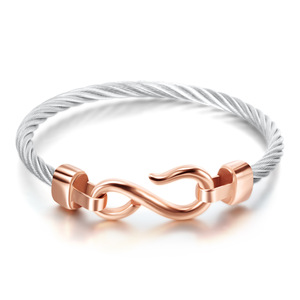 Bracelet minimaliste en câble de 10 mm en forme d'hameçon, en acier inoxydable et titane, trois couleurs, bijoux pour femmes, cadeau - Product Image 2