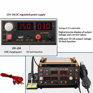 Station de dessoudage à air chaud 4-en-1 de haute qualité 8784D, table de soudage, contrôle de température 3A 15V/220V 5C pour téléphone portable - Product Image 3