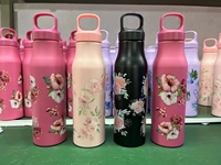 Bouteille d'eau personnalisée en aluminium pour enfants, sans BPA, réutilisable, avec poignée, anti-fuite, pour l'école et les activités de plein air, vente en gros