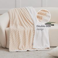 Épais et chaud réversible super doux luxueux Sherpa polaire couverture en peluche
