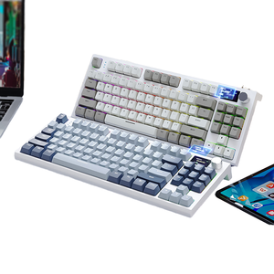 Tự làm tấn công cá mập K86 Bàn Phím Cơ khí 2.4G RGB có Dây BT không dây Tiếng Anh nga Hàn Quốc màn hình chống bóng mờ đa phím trường hợp - Product Image 1