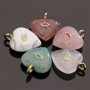 Perhiasan Bergaya Liontin Bentuk Hati dari Batu Permata Alami dengan Pesona CZ Hadiah untuk Wanita - Product Image 2