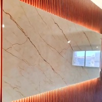 Panneau mural en marbre PVC brillant imperméable UV, panneau mural décoratif 3D en marbre UV