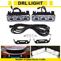 2x 3.5 pouces Feux de jour LED universels blancs pour voiture, feux de brouillard, accessoires