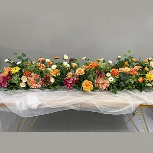 DKB 인공 꽃 웨딩 장식 꽃 테이블 러너 centerpieces 장미 모란