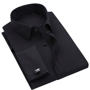 <span class=keywords><strong>Chemise</strong></span> de luxe pour homme à poignets mousquetaires, <span class=keywords><strong>blanche</strong></span>, coupe ajustée, boutons cachés, pour soirée, smoking, mariage, affaires - Product Image 2