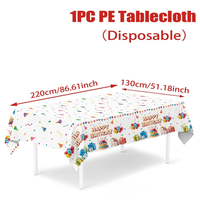 Nappe jetable pour fête d'anniversaire, décoration de table, imperméable, anti-huile, en plastique PE, pour anniversaire d'adultes et d'enfants