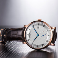 Montre pour homme CARNIVAL, élégante et minimaliste, automatique, mécanique, résistante à l'eau 30M, acier inoxydable, cadran 40 mm, bracelet en cuir véritable
