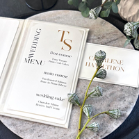 Livrets de menus de mariage en papier fait main Greenery – Menus de dîner personnalisés modernes pour événements avec messages