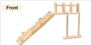 Dayanıklı ahşap kuş Perches kafes oyuncaklar oyun platformu papağan spor egzersiz Parakeet kafes aksesuarları salıncak tırmanma merdiven standları - Product Image 5