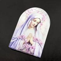 Presse-papiers en forme d'arche de saint imprimé coloré en cristal, cadeau religieux tendance de la mode en gros, cadeau de baptême MH-TF0329