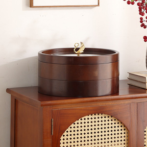 Caja redonda de madera para refrigerios con 8/11 compartimentos para frutas, dulces, nueces, bandeja de almacenamiento, para usar en la sala de estar, fiestas de té. - Product Image 2