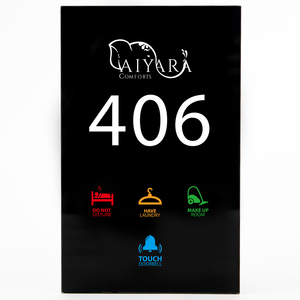 Thông minh phòng khách sạn số doorplate Doorbell giải pháp với DND mur giặt LED hiển thị cảm ứng điều khiển Tempered Glass Bảng điều chỉnh - Product Image 1