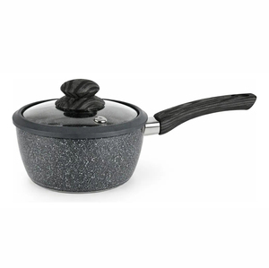 Modern 9-Piece Ceramic Non-Stick Cookware Set Navy Blue Pots <b>Pans</b> Glass <b>Lids</b> Plastic Handles Induction Compatible - Product Image 4