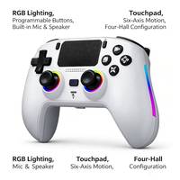 Manette de jeu RGB avec pavé tactile, touches de programmation macro, joysticks double Hall 6 axes, compatible avec les jeux natifs PS5