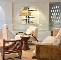 Canapé moderne en bois de style Wabi-sabi pour restaurant et hôtel Fauteuil de loisir écologique pour balcon