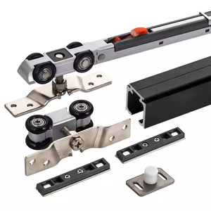 Manufacturer Heavy Duty Linked Sliding Door Hardware Kit 2 Way Hydraulic Buffer Damping Hanging Wheel System Hotel - Product Image 5